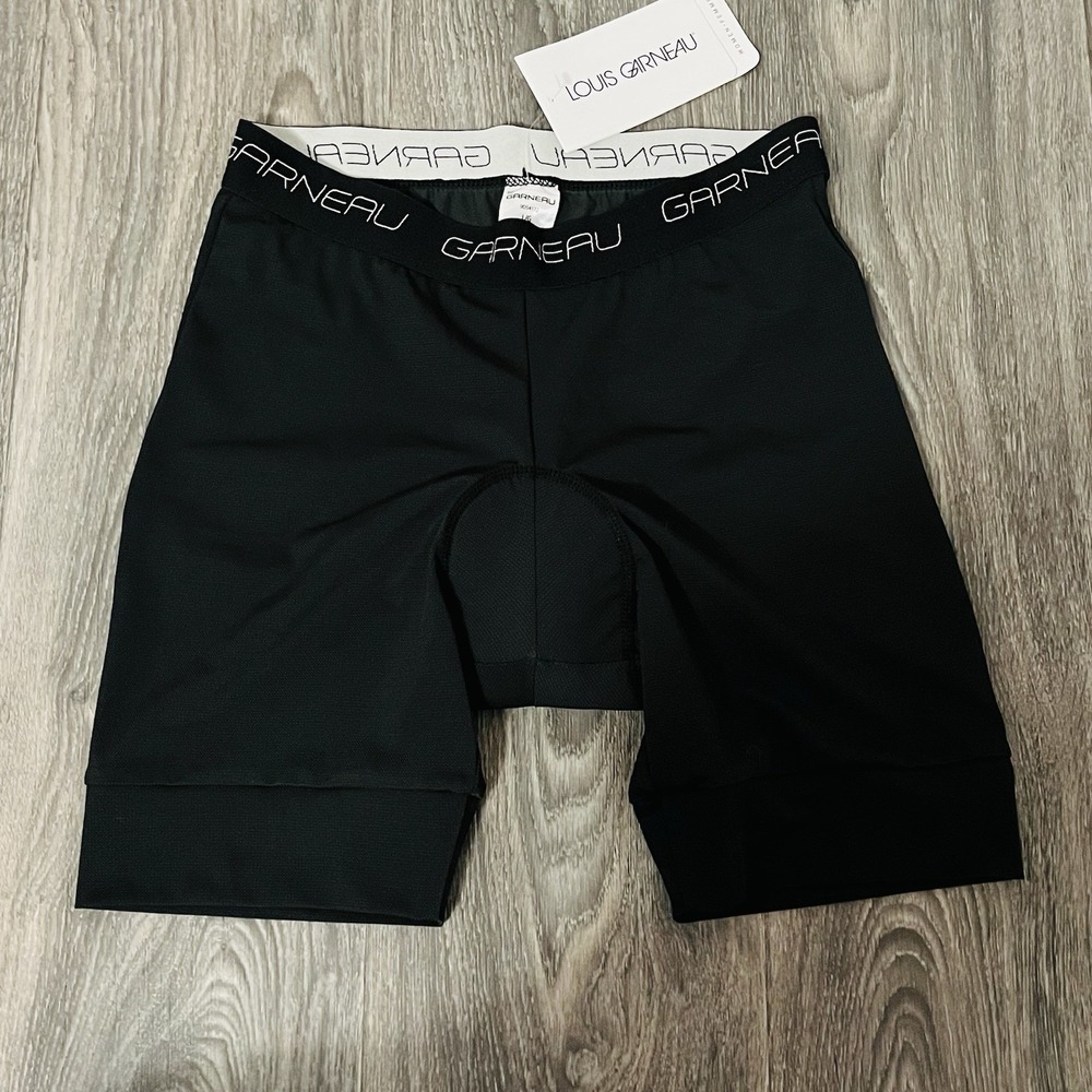 NWT Women's Louis Garneau Padded Liner Cycling Shorts Sz L Black Biking